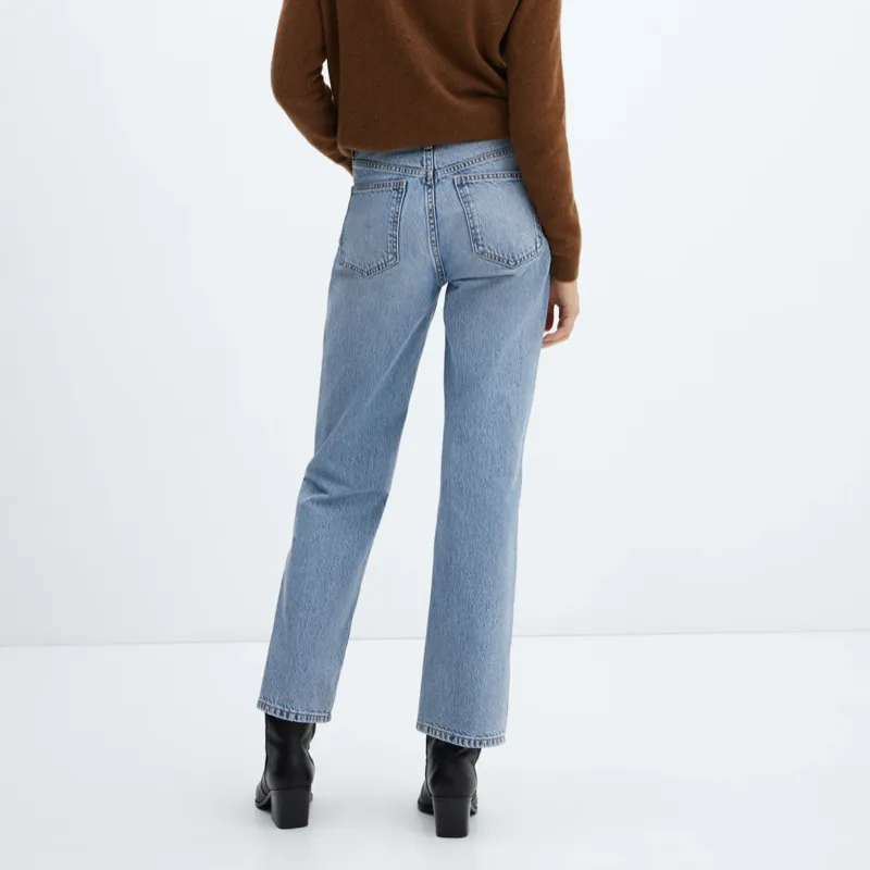 Jeans rectos tiro medio Mango