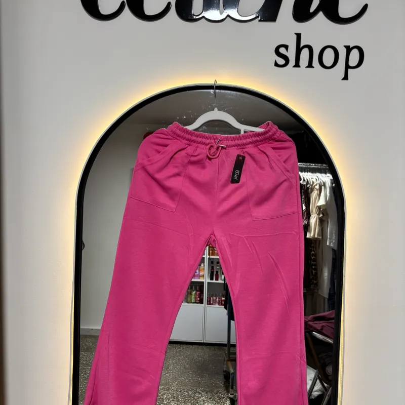 Jogger rosa acampanado 