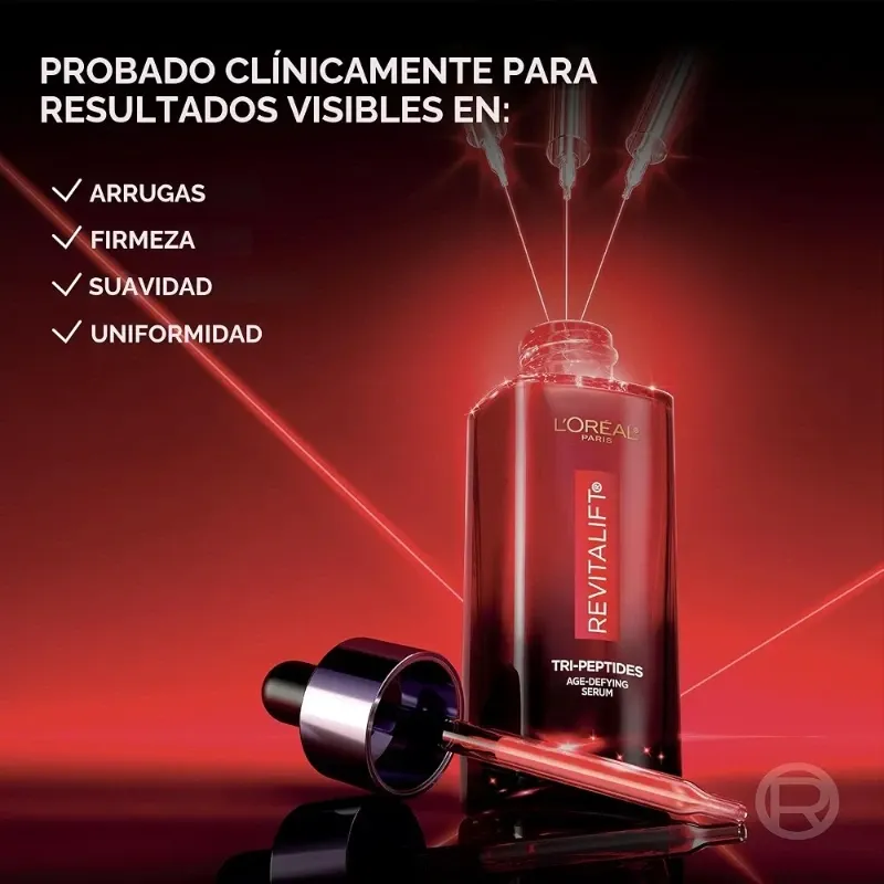 L'Oreal Paris Revitalift Triple Power Suero Facial Desafiante de la Edad.