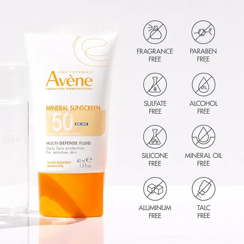 Avène Protector solar mineral Multi-Defense Fluid Tinted SPF 50+