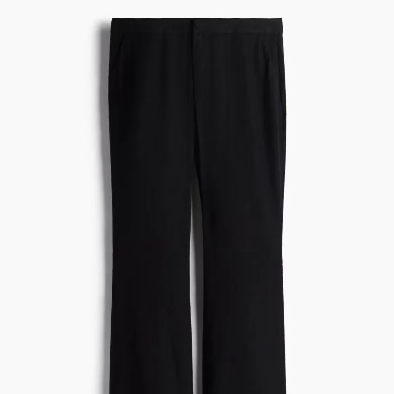 pantalón de tiro bajo con mezcla de lino 