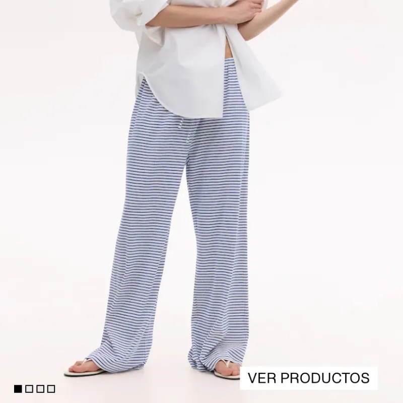Pantaloneta azul rayas blancas 