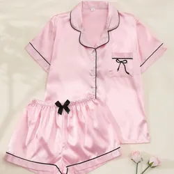 Pijama satin camisa short