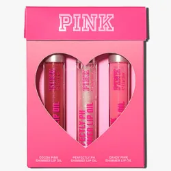 PINK Shimmer lip oil trio