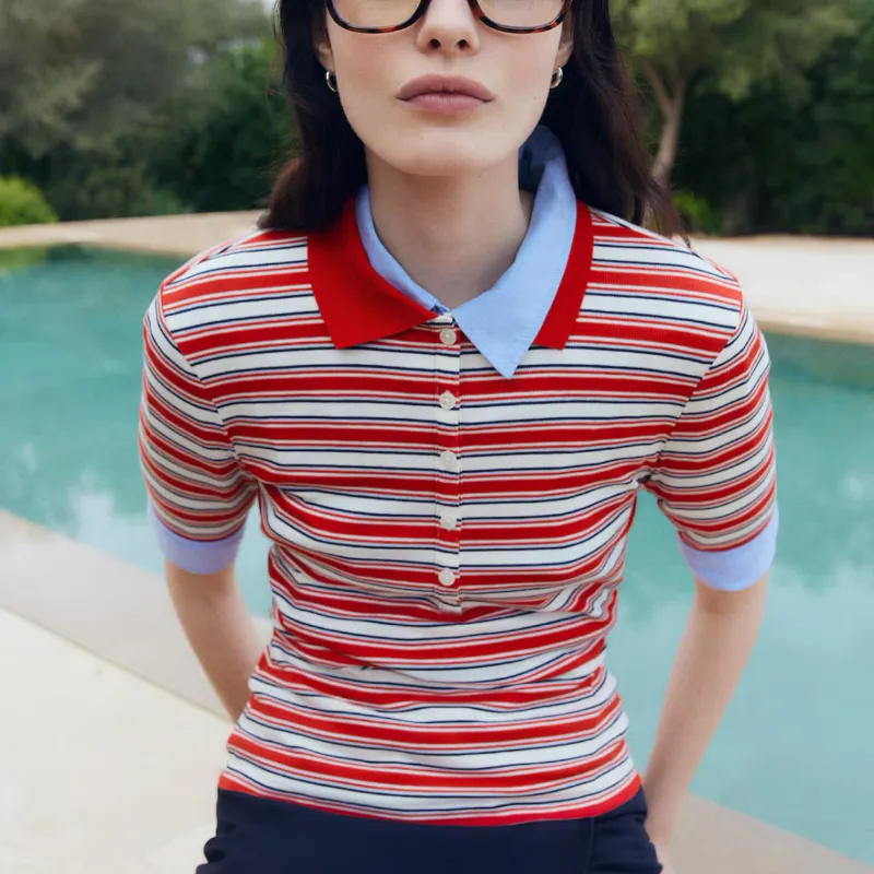 Pullover de líneas rojas h&m