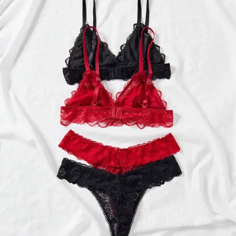 Sets de ajustador y tanga de encaje