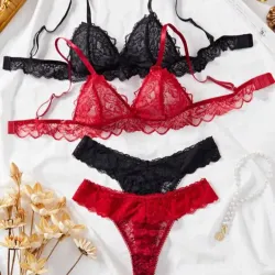 Sets de ajustador y tanga de encaje