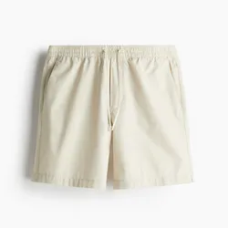 Short beige con elástico y tiras