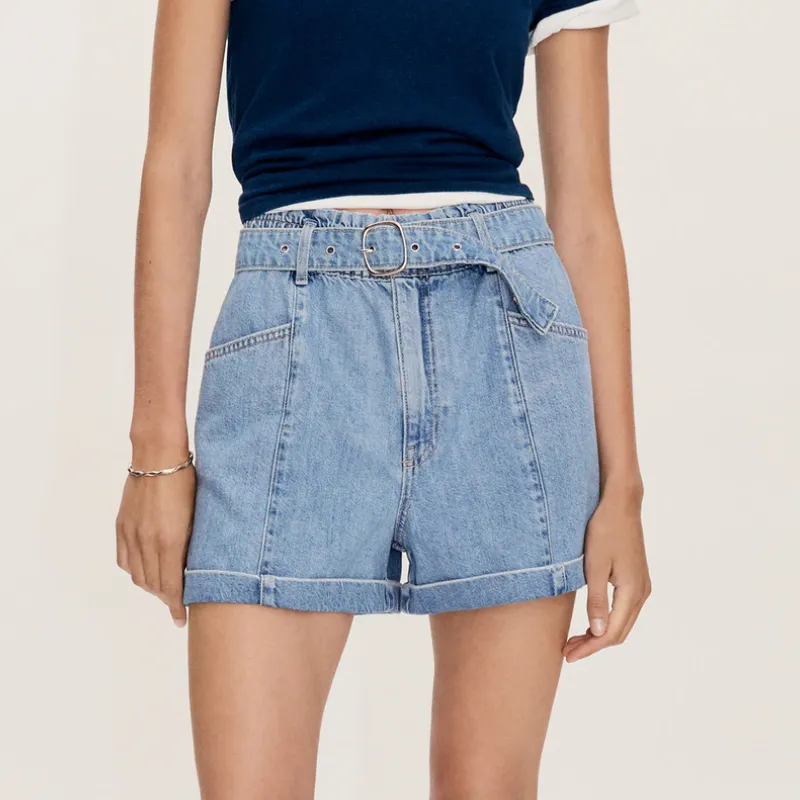 Shorts Mango vaqueros cinturón