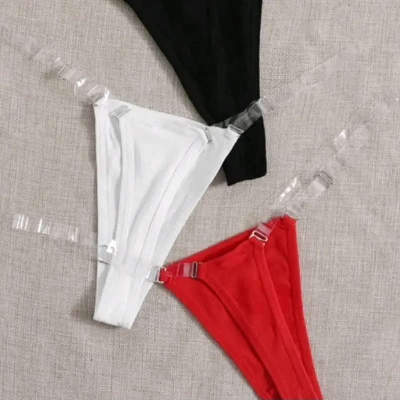 Tanga rojo con cintura ajustable de silicona