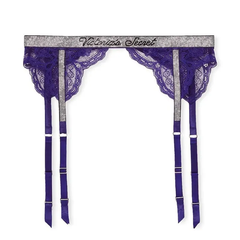 Tirantes de encaje azul océano nocturno con brillo Victoria's Secret.