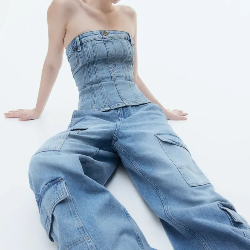 Top denim estilo corset H&M 