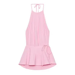 Top Halter Rosa con Fajín