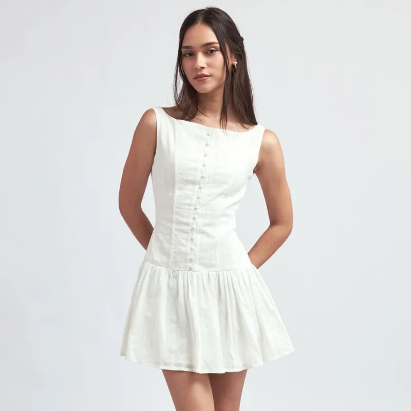 Vestido blanco corto Zara