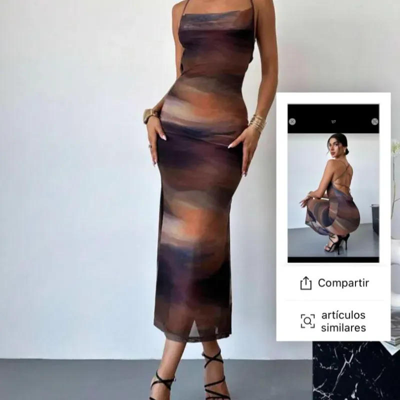 Vestido carmelita estampado