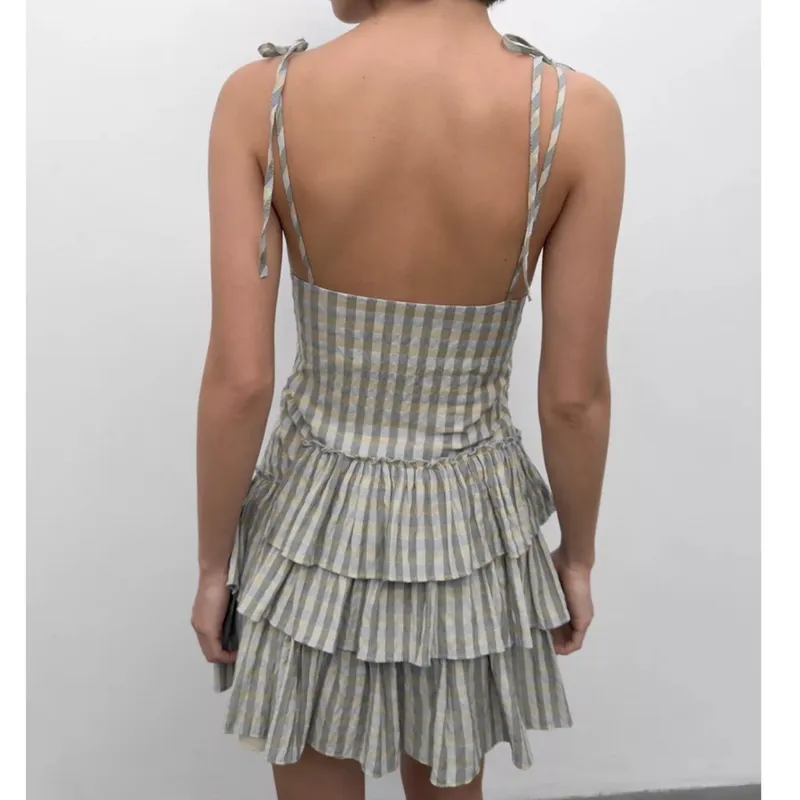 Vestido cuadros Zara