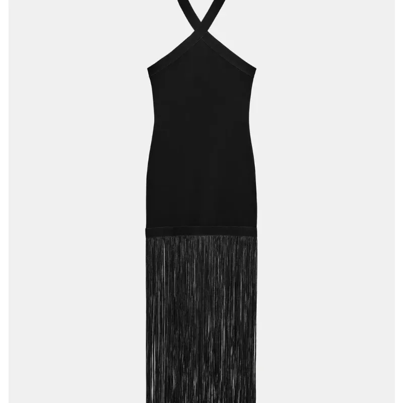 Vestido De Flecos ZARA