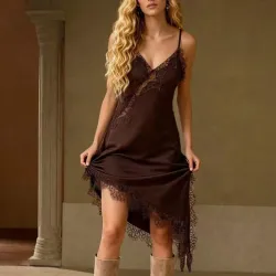 Vestido lencero satinado