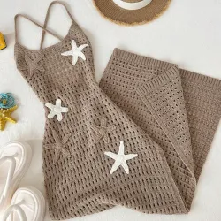 Vestido Marrón Crochet
