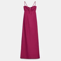Vestido midi de lino ZARA