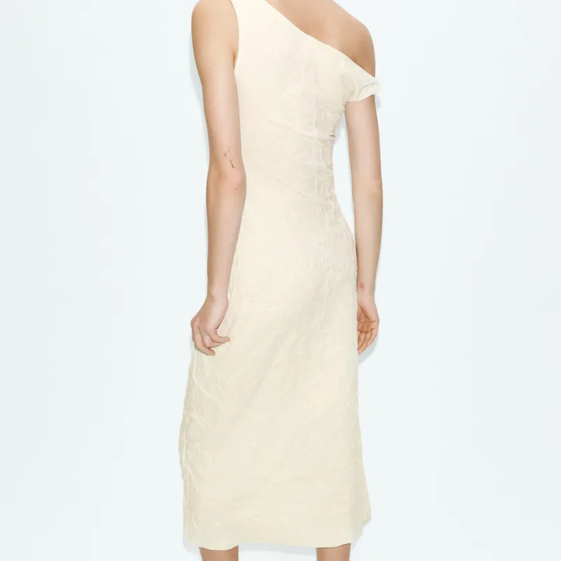 Vestido midi jacquard texturizado ZARA