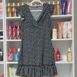 Vestido Negro Estampado 