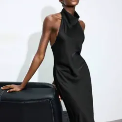 Vestido Satinado Largo