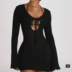 Vestido tejido negro