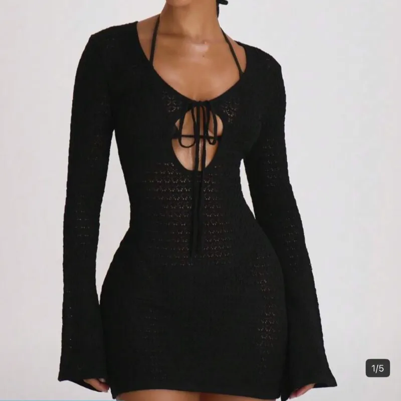 Vestido tejido negro