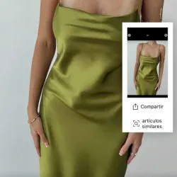 Vestido verde satinado