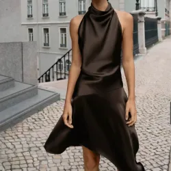 Vestido Zara satinado