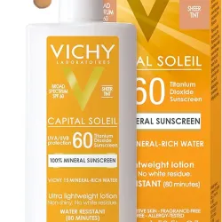 Vichy Capital Soleil - Protector solar mineral tintado para cara, SPF 60