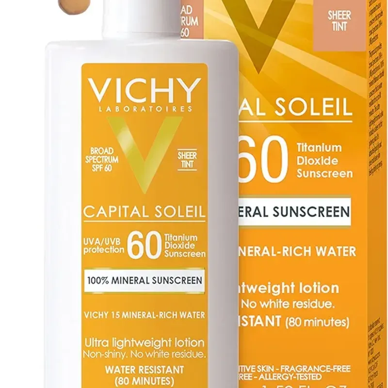 Vichy Capital Soleil - Protector solar mineral tintado para cara, SPF 60