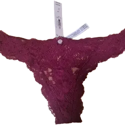 Victoria's Secret tanga de encaje rojo vino
