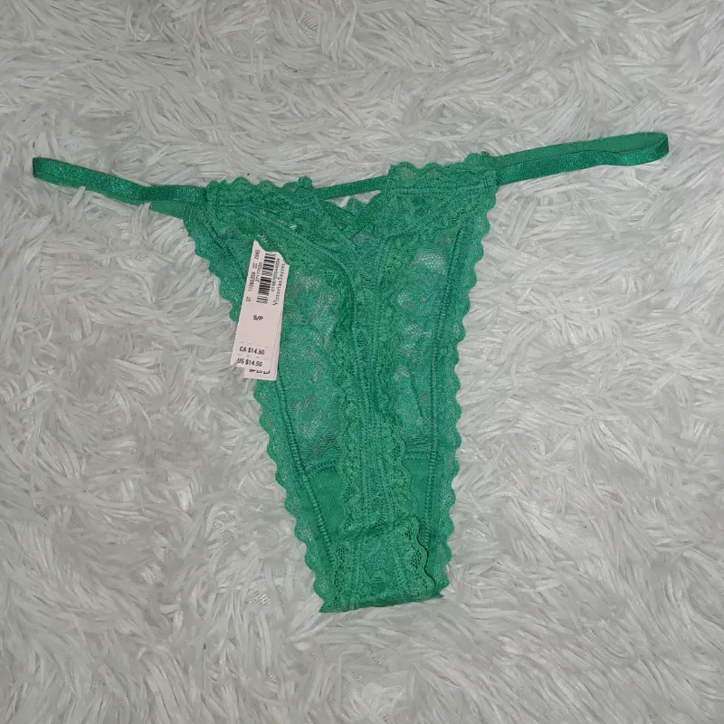 Victoria's Secret tanga de encaje verde