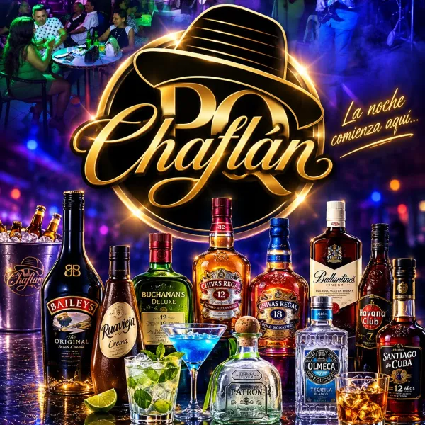 EL CHAFLÁN — CATÁLOGO DE BEBIDAS Y OFERTAS
Bienvenidos a El Chaflán, un espacio pensado para disfrutar la noche con buena música, ambiente, diversión y una selección de bebidas para todos los gustos.
En este catálogo encontrarás nuestras bebidas, combinaciones, tragos y ofertas especiales, con opciones ideales para compartir y disfrutar durante la noche. También podrás conocer las promociones disponibles y las diferentes propuestas que iremos incorporando.
🕚 HORARIO
Todos los sábados
11:00 p. m. — 5:00 a. m.
Una noche para disfrutar, bailar y vivir la experiencia El Chaflán.
EL CHAFLÁN
La noche comienza aquí.
Patrocinado por Mipyme Pérez & Quesada SRL