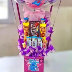 Caja de chuches personalizable +globo burbuja 