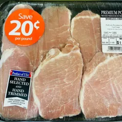 Charola de Chuletas de Cerdo Deshuesada Importa.