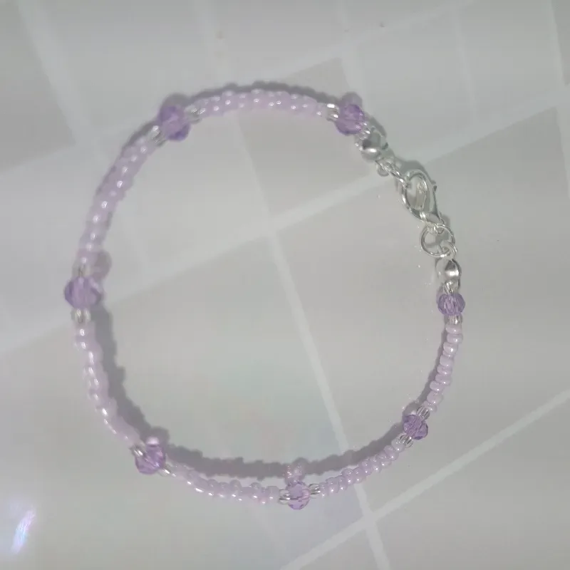 Pulsera de Cristales Lila 