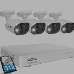 Kit de 4 Cámaras 8 CH 1TB Graban audio