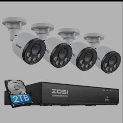 Kit de 4 Cámaras 4k 8CH PoE NVR 2TB