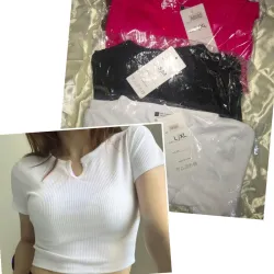 Camiseta corta con mangas
