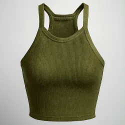 Top de tirantes verde militar