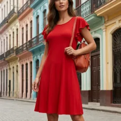 Vestido Línea A rojo🌹