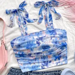 Blusa de lazos azules 