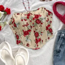 Corset beige y rojo 