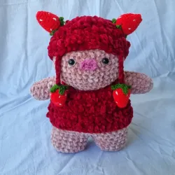 Amigurumi cerdita con fresas