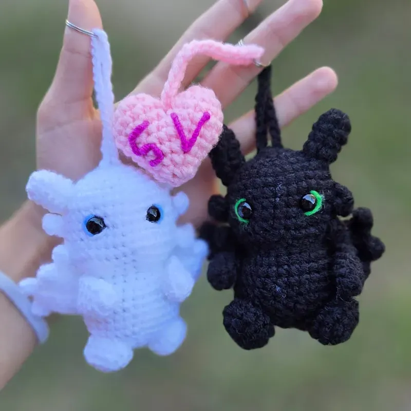 Pareja de chimuelo y novia + corazon bordado