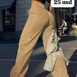 Pantalon de mujer con bolsillos a los lados 