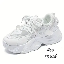 Tenis de suela ancha blancos 